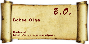 Bokse Olga névjegykártya